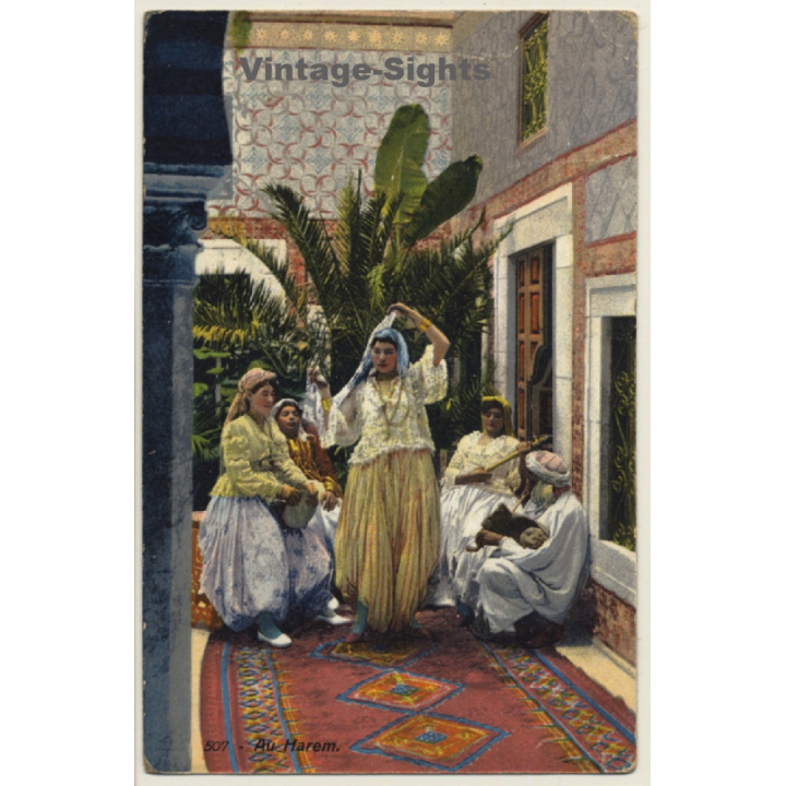 Lehnert & Landrock N°507: Au Harem / Ethnic (Vintage PC 1912)