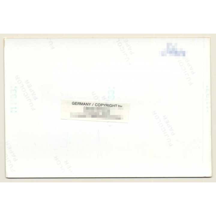 Funny Take Of Nude Female On Bean Bag / Nylons (Vintage Photo Germany ~1980s)