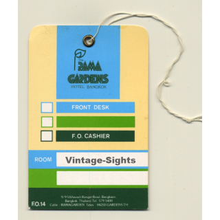 Bangkok / Thailand: Rama Gardens Hotel (Vintage Luggage Tag)