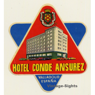 Valladolid / Spain: Hotel Conde Ansurez (Vintage Luggage Label)