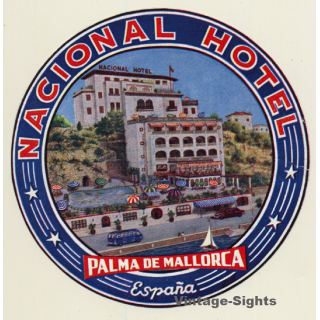 Palma De Mallorca / Spain: Hotel Nacional (Vintage Luggage Label)
