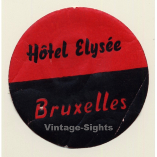 Bruxelles / Belgium: Hotel Elysée (Vintage Luggage Label)