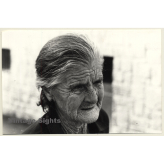 Lydia Nash: Intense Portrait Of Old Spanish Woman (Vintage Photo 1980s)