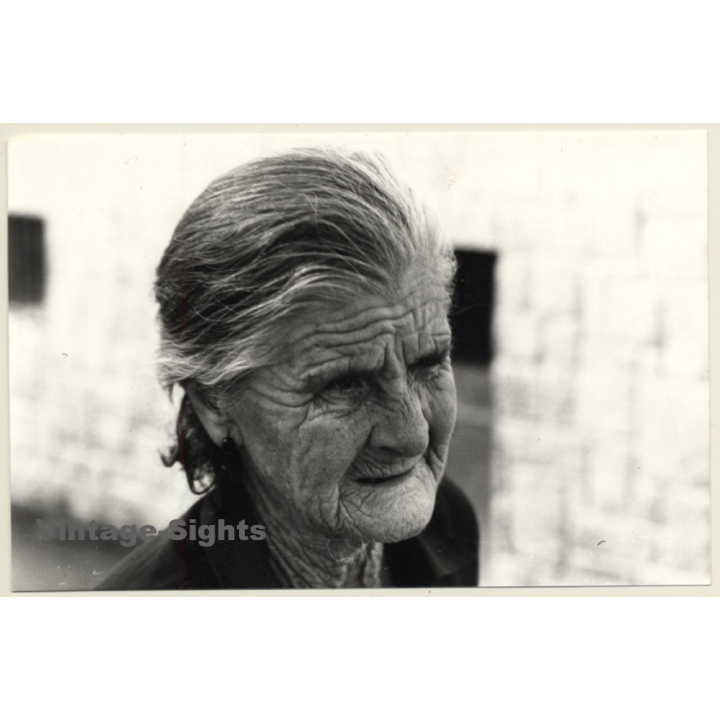 Lydia Nash: Intense Portrait Of Old Spanish Woman (Vintage Photo 1980s)