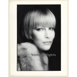 Intense Portrait Of Beautiful Woman With Bob / Eyes (Vintage Fashion Photo: Wolfgang Klein 1980s DIN A4+)