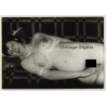 Natural Chubby Nude Lingers On Couch / Boobs (Vintage Photo GDR ~1980s)