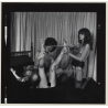 3 Stunning Semi Nudes In Catfight*7 / Rod - BDSM (Vintage Contact Sheet Photo 1970s)