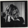 3 Stunning Semi Nudes In Catfight*8 / Boobs - BDSM (Vintage Contact Sheet Photo 1970s)