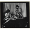 3 Stunning Semi Nudes In Catfight*22 / Butt - BDSM (Vintage Contact Sheet Photo 1970s)