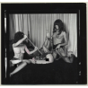 3 Stunning Semi Nudes In Catfight*23 / Rod - BDSM (Vintage Contact Sheet Photo 1970s)