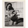Irving Klaw?: Busty Brunette About To Flash Her Boobs / Pin-Up (Vintage Photo USA ~1960s)