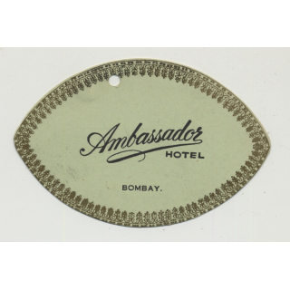 Ambassador Hotel - Bombay / India (Vintage Luggage Tag)