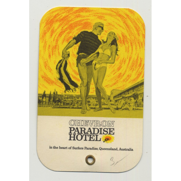 Chevron Paradise Hotel - Surfers Paradis, Queensland / Australia (Vintage Luggage Tag)
