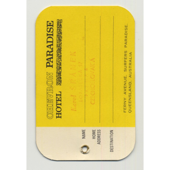 Chevron Paradise Hotel - Surfers Paradis, Queensland / Australia (Vintage Luggage Tag)