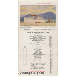 L'Aramis A Hong Kong - Messageries Maritimes (Vintage PC & Menu 1935)