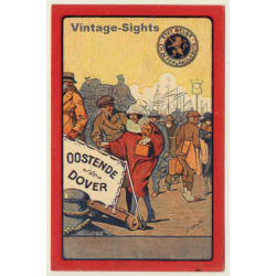 Etat Belge Chemin De Fer & Paquebots / Oostende Dover Steamship (Vintage PC 1921)