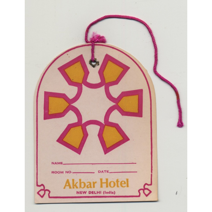 Akbar Hotel - New Delhi / India (Vintage Luggage Tag)