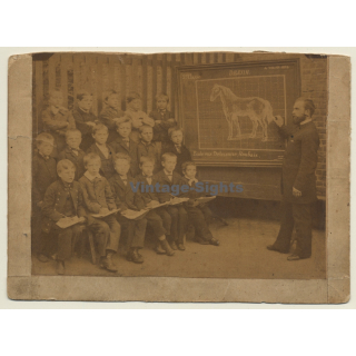 Roubaix / France: Ècole Rue Delezenne - Teacher & Pupils (Vintage Photo ~1900s/1910s)