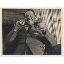 Boduna / Congo Belge: Colonialist Has Whiskey & Cigar (Vintage Photo 1926)