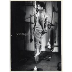 Chubby Nude Female Tied To Pole*2 / Gag -Bondage - BDSM (2nd Gen.Photo ~1960s)