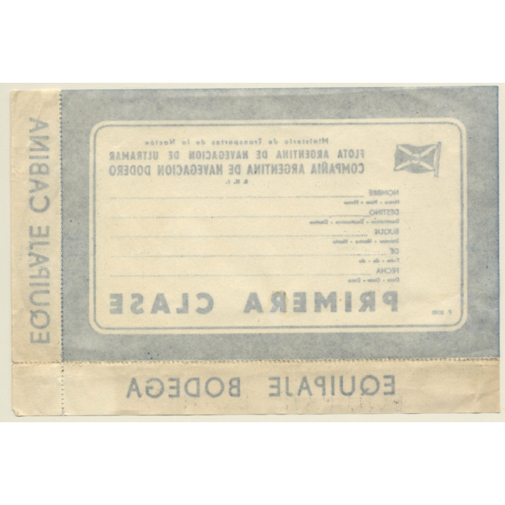 Flota Argentina De Navegacion De Ultramar 1st Class (Vintage Shipping Line Label)