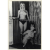 Pretty Blonde Mistress About To Whip Kneeling Maid / Gag - BDSM (2nd Gen.Photo ~1960s)