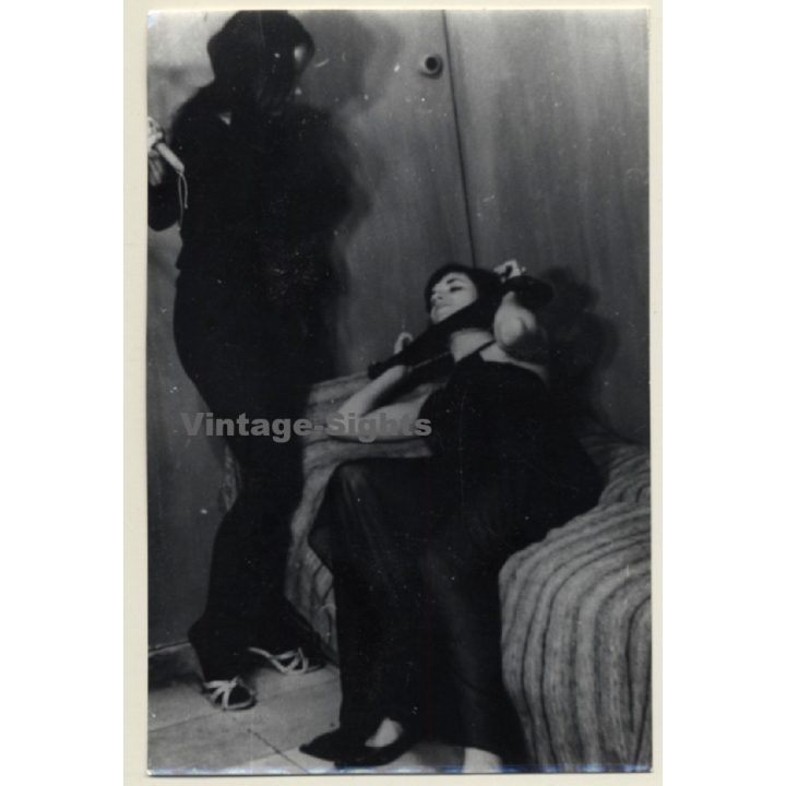 Mistress Dominates Maid In Pillory / Whip - BDSM (2nd Gen.Photo ~1960s)