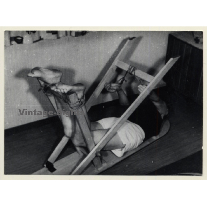 Dressed Maid Tied In Rack*2 / Bondage - BDSM (2nd Gen.Photo ~1960s)