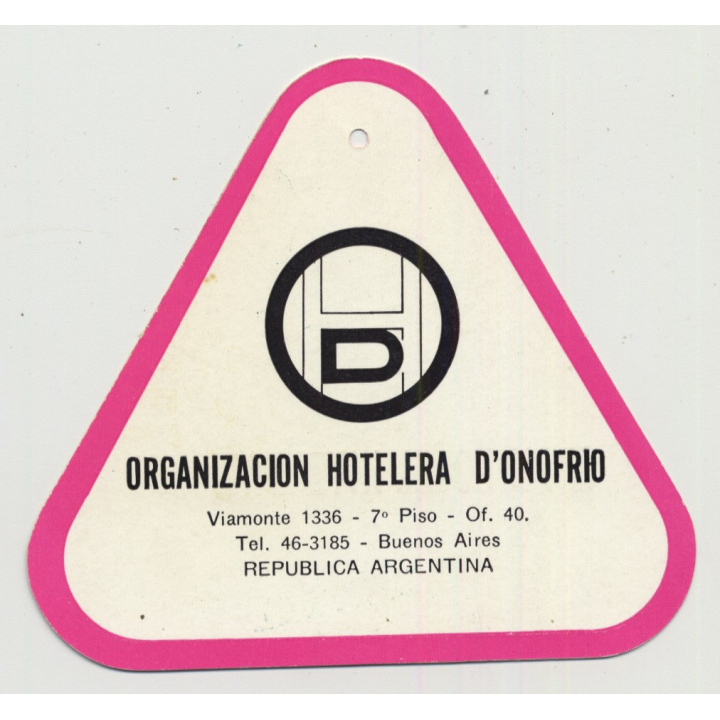 Gran Hotel Internacional Aeropuerto - Ezeiza / Argentina (Vintage Luggage Tag)