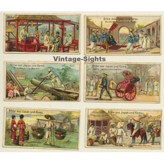 Kallmeyer Dampf-Kaffeerösterei: 6 x Bilder Aus Japan Und Korea (Sammelbilder / Vintage Trading Cards )