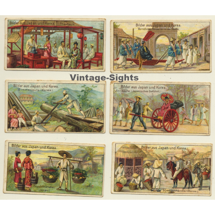 Kallmeyer Dampf-Kaffeerösterei: 6 x Bilder Aus Japan Und Korea (Sammelbilder / Vintage Trading Cards )