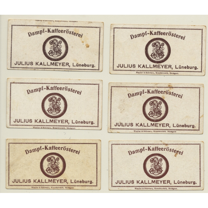 Kallmeyer Dampf-Kaffeerösterei: 6 x Bilder Aus Japan Und Korea (Sammelbilder / Vintage Trading Cards )