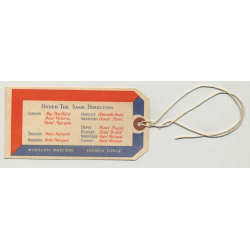 Grosvenor Hotel - London / Great Britain (Vintage Luggage Tag / Label)