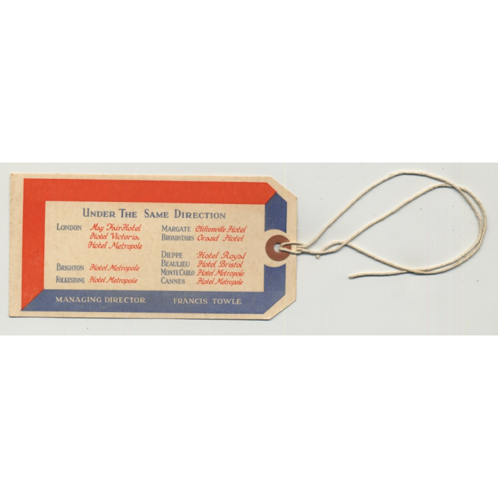 Grosvenor Hotel - London / Great Britain (Vintage Luggage Tag / Label)