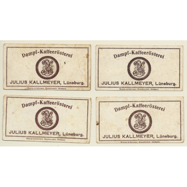 Kallmeyer Dampf-Kaffeerösterei: 4 x Gebote Des Anstandes Bei Tisch (Sammelkarten / Vintage Trading Cards )