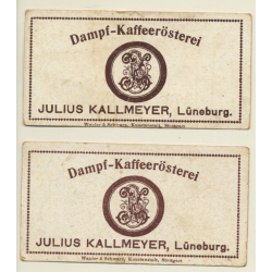Kallmeyer Dampf-Kaffeerösterei: 2 x Orientalisches Strassenleben (Sammelkarten / Vintage Trading Cards )