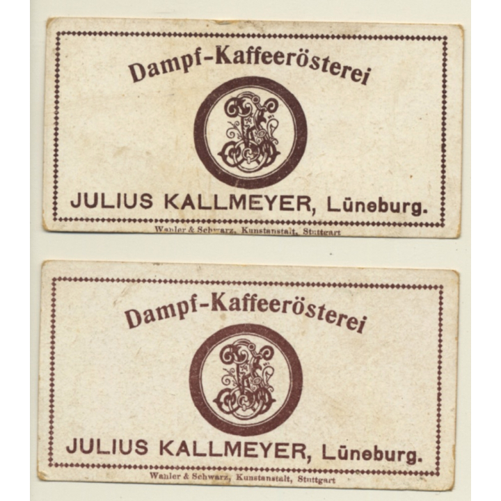 Kallmeyer Dampf-Kaffeerösterei: 2 x Orientalisches Strassenleben (Sammelkarten / Vintage Trading Cards )
