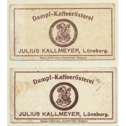 Kallmeyer Dampf-Kaffeerösterei: 2 x In Unseren Kolonien (Sammelkarten / Vintage Trading Cards )