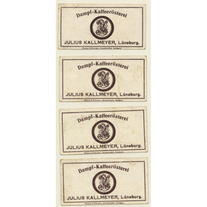 Kallmeyer Dampf-Kaffeerösterei: 4 x Erinnerungen An Tiroler Helden (Sammelkarten / Vintage Trading Cards )