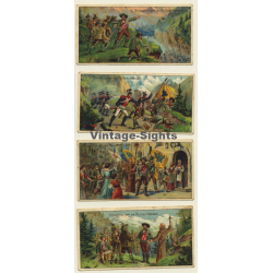 Kallmeyer Dampf-Kaffeerösterei: 4 x Erinnerungen An Tiroler Helden (Sammelkarten / Vintage Trading Cards )