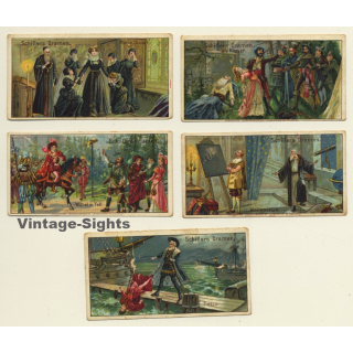 Kallmeyer Dampf-Kaffeerösterei: 5 x Schillers Dramen (Sammelkarten / Vintage Trading Cards )