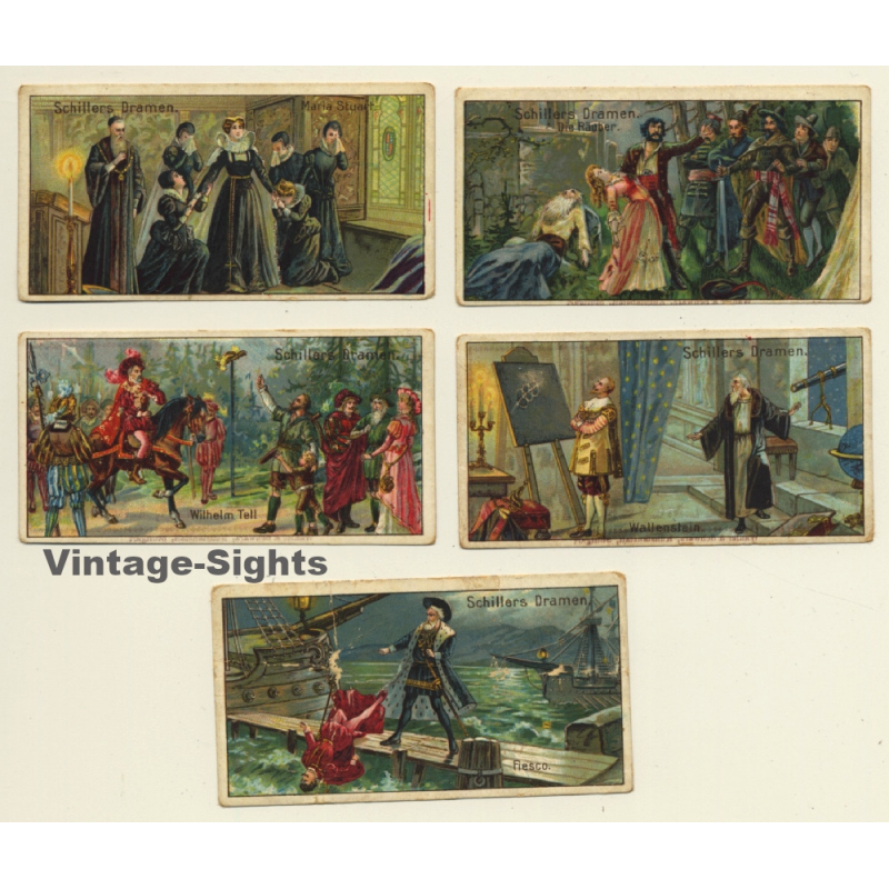 Kallmeyer Dampf-Kaffeerösterei: 5 x Schillers Dramen (Sammelkarten / Vintage Trading Cards )