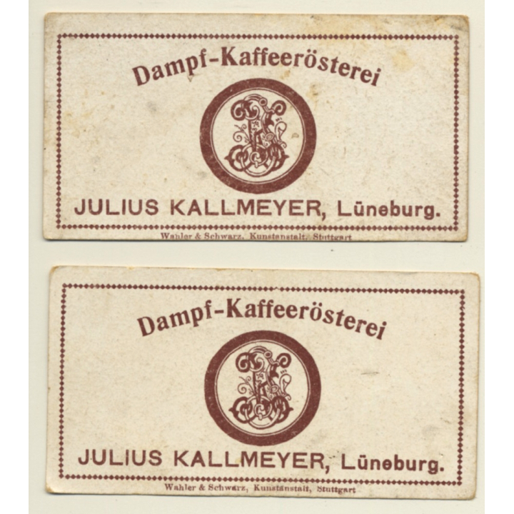 Kallmeyer Dampf-Kaffeerösterei: 2 x Sagenhafte Stätten Am Rhein (Sammelkarten / Vintage Trading Cards )