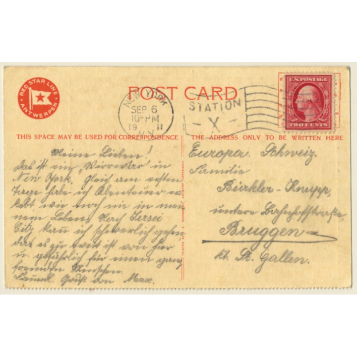 Red Star Line Antwerpen: De Palingbrug / Wood Engraving (Vintage PC 1911)