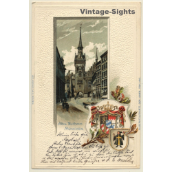 Munich / Germany: Altes Rathaus München (Vintage Embossed PC 1900s)