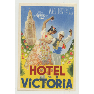 Hotel Victoria - Valencia (2) / Spain (Luggage Label)