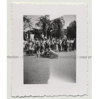 Blond Boy Races In Soapbox: 75365 Calw - South Germany (Vintage Photo B/W)