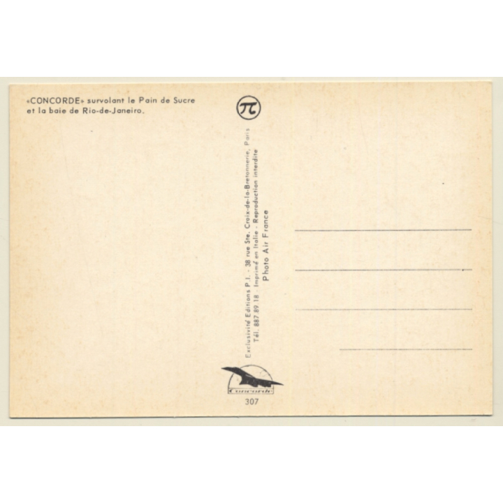 Air France: Concorde Over Rio De Janeiro / Aviation (Vintage PC)