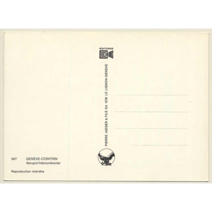 Genève Cointrin / Switzerland: Intercontinental Airport / Aviation (Vintage PC)