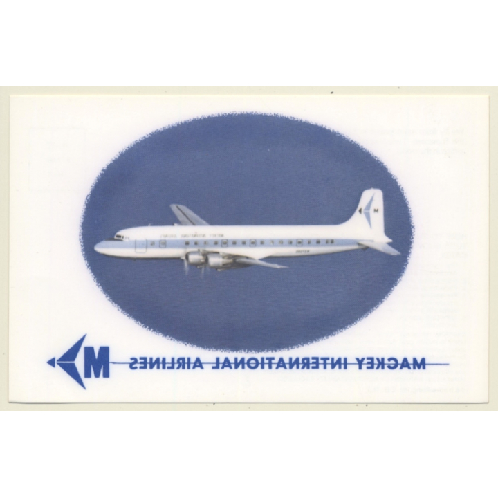 Mackey International Airlines / Aviation (Vintage IRON-ON PC 1970s)